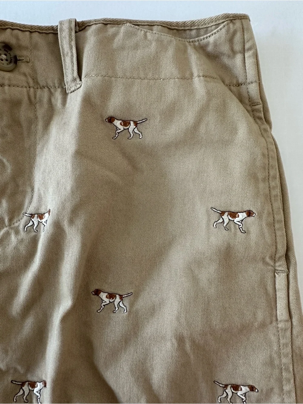 Ralph Lauren Girls Khaki Mini skirt With Embroidered Dogs Size 16 Classic